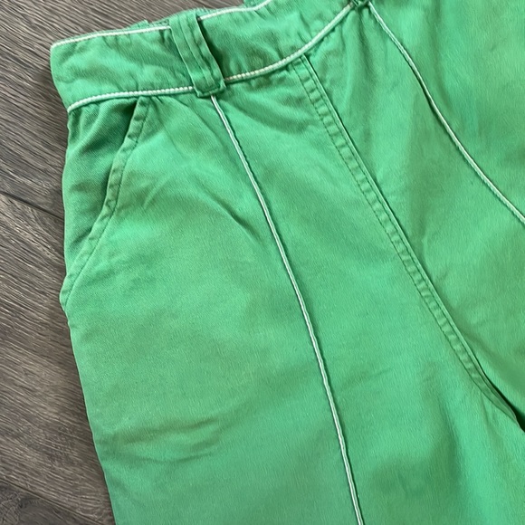 Vintage 1940s Topsail Light Grass Green Sanforized Clam Digger Capris Side Zip - Picture 3 of 16